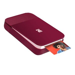 kodak smile instant digital bluetooth printer for iphone & android – edit, print & share 2x3 zink photos w/ smile app (red)
