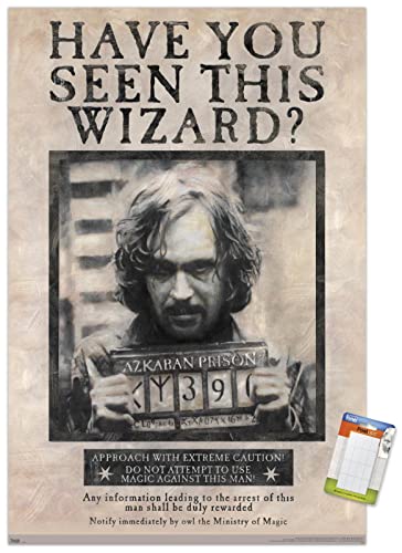 Trends International The Wizarding World: Harry Potter - Sirius Black Wanted Poster Wall Poster, 22.375" x 34", Poster & Mount Bundle