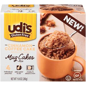 udi's gluten free cinnamon coffee cake mug cake mix, 9.8 oz. 4-count