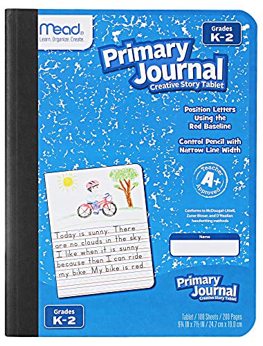 Mead Primary Journal Kindergarten Writing Tablet 6 Pack of Primary Composition Notebook Colors May Vary For Grades K- 2, 100 Sheets (200 Pages) Creative Story Notebooks for Kids 9 3/4 in by 7 1/2 in.