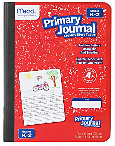 Mead Primary Journal Kindergarten Writing Tablet 6 Pack of Primary Composition Notebook Colors May Vary For Grades K- 2, 100 Sheets (200 Pages) Creative Story Notebooks for Kids 9 3/4 in by 7 1/2 in.