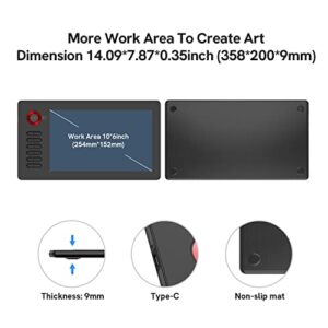 Drawing Tablet, VEIKK A15 10x6 inch Drawing Pad with 12 Shortcut Keys, 8192 Levels of Pressure and Battery-Free Pen, 20 Additional Nibs, Graphic Tablet for Win/Mac/Linux/Android OS （Red）