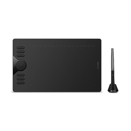 Drawing Tablet HUION HS610 Graphic Tablet with Battery-Free Stylus 8192 Pen Pressure Tilt Function, 10x6.25 Inches Digital Tablet for Animation & Design, Compatible with Windows/Mac/Android