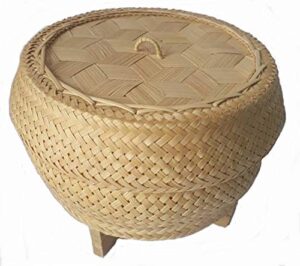 yanee sticky rice cooker steamer bamboo basket with lid dumpling steam steaming food baskets cooker vegetable dumpling steam use with insert electric rice cooker pot size 6 inch