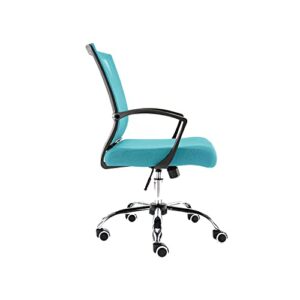 Modern Home Zuna Mid-Back Office Task Chair - Ergonomic Back Supporting Mesh Back Desk Chair (Black/Aqua)