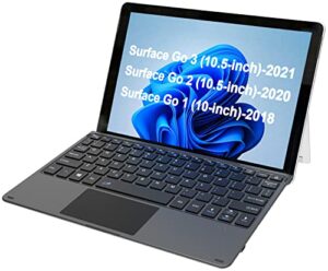 arteck microsoft surface go type cover, ultra-slim portable bluetooth wireless keyboard with touchpad for 3 (2021), 2 (2020) and built-in rechargeable battery