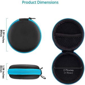 Earbud Case Mini Earphone Case EVA Hard Protective Carrying Case Travel Portable Storage Bag for Earphones Earbuds and Mini Items (Blue+Red)