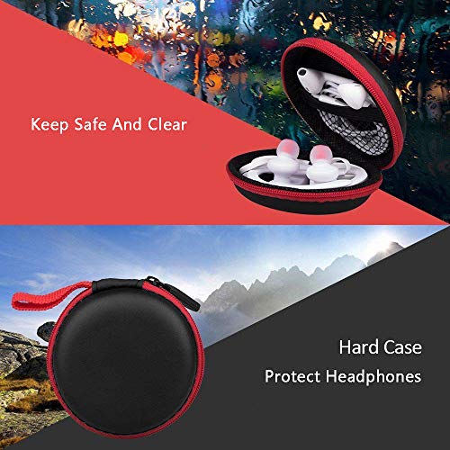 Earbud Case Mini Earphone Case EVA Hard Protective Carrying Case Travel Portable Storage Bag for Earphones Earbuds and Mini Items (Blue+Red)