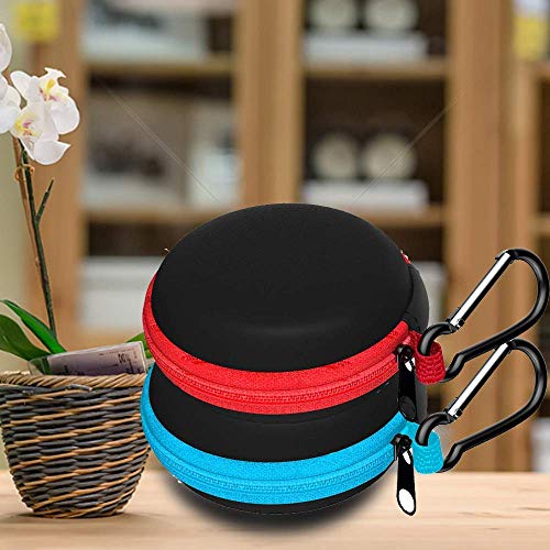 Earbud Case Mini Earphone Case EVA Hard Protective Carrying Case Travel Portable Storage Bag for Earphones Earbuds and Mini Items (Blue+Red)