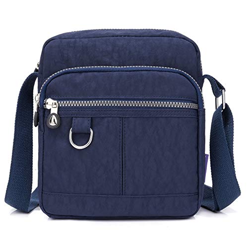 KARRESLY Casual Nylon Purse Handbag Crossbody Bag Waterproof Shoulder Bag for Women (Dark blue)