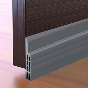 suptikes door draft stopper under door seal for exterior/interior doors, door sweep strip under door draft blocker, soundproof door bottom weather stripping, 2 inch w x 39 inch l, grey