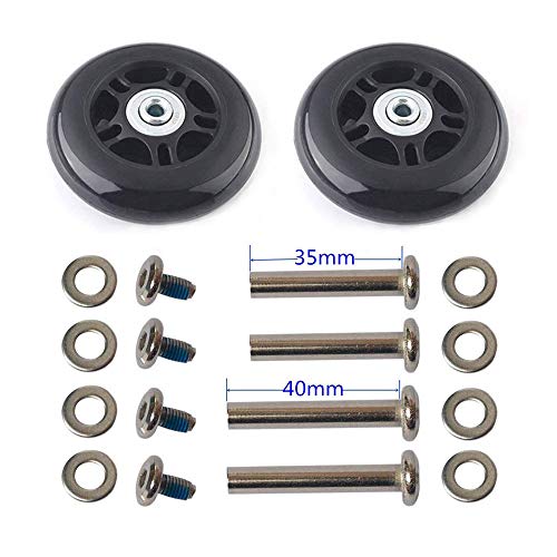 F-ber Luggage Suitcase Wheels Replacement Kit 84x24mm/3.3"x0.94" w/ABEC 608zz Inline Outdoor Skate Replacement Wheels, One Set of (2) Wheels (OD:84 W:24 ID:6 Axles:35&40mm)