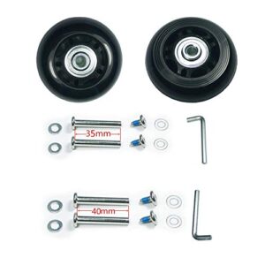 F-ber Luggage Suitcase Wheels Replacement Kit 84x24mm/3.3"x0.94" w/ABEC 608zz Inline Outdoor Skate Replacement Wheels, One Set of (2) Wheels (OD:84 W:24 ID:6 Axles:35&40mm)