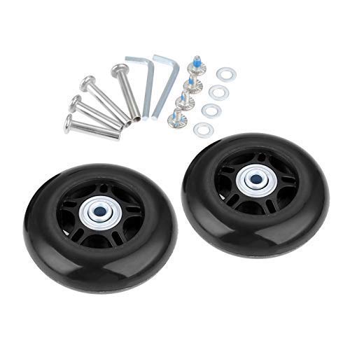 F-ber Luggage Suitcase Wheels Replacement Kit 84x24mm/3.3"x0.94" w/ABEC 608zz Inline Outdoor Skate Replacement Wheels, One Set of (2) Wheels (OD:84 W:24 ID:6 Axles:35&40mm)