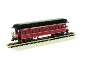 old-time coach car with round end clerestory roof - santa fe - ho scale