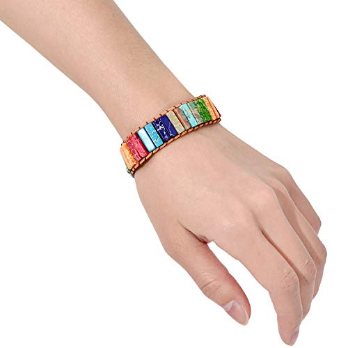 Fashion Gemstone Handmade Bracelets Jewelry Multicolor Yoga Friendship Boho Leather Bracelets