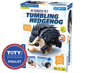 thames & kosmos my robotic pet - tumbling hedgehog | build your own sound activated tumbling, rolling, scurrying pet | stem experiment kit | toy of the year award finalist