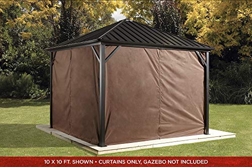 Sojag Accessories Set of 4 10' x 12' Curtains for Dakota Outdoor Gazebo- Brown