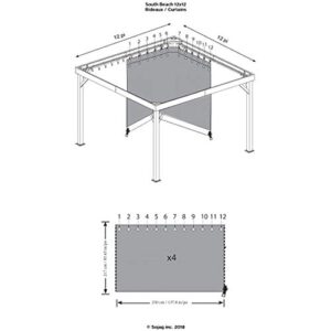 Sojag 135-9163360 South Beach Outdoor Gazebo, Black