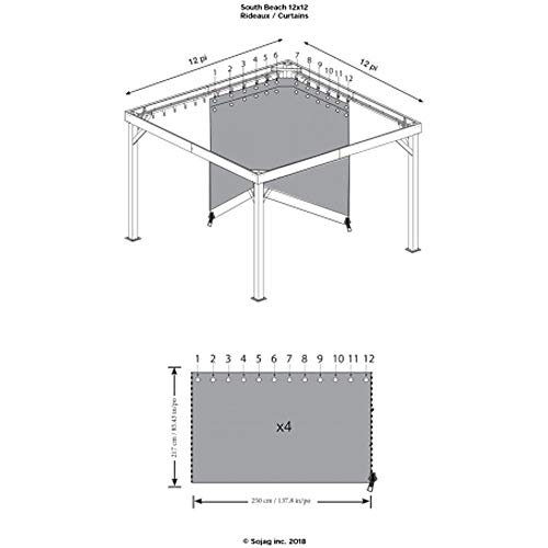 Sojag 135-9163360 South Beach Outdoor Gazebo, Black