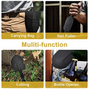 Yeacool Folding Shovel, (24.21'') Camping Shovel, Survival Off Road E Tool Shovel, with Pickaxe, Portable Bag, High Carbon Steel, for Digging, Backpacking, Hiking, Gardening, Emergency, Outdoor