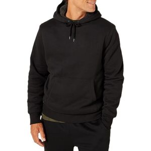 amazon essentials men's sherpa-lined pullover hoodie sweatshirt, black, x-large