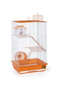 prevue pet products three-story hamster & gerbil cage orange & white sp2030o
