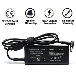 45W Ac Adapter Laptop Charger for HP Stream X360 11 13 14 Laptop Charger 14-ax012ds 14-ax010wm 14-ax020wm 13-c077nr 11-y010wm 11-y010nr 11-d010wm 11-d010nr 11-d011wm Notebook Power Supply Cord