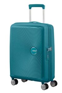 american tourister soundbox - spinner small expandable hand luggage, 55 cm, 41 liters, green (jade green)