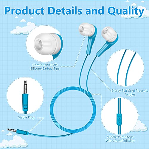 OSSZIT Bulk Earbuds 30 Pack for Classroom, Wholesale Earphones Earbuds Headphones Bulk for Kids,Individually Bagged,Perfect for Students,Schools,Hospitals,Hotels,Library,Museums,Multi Colored