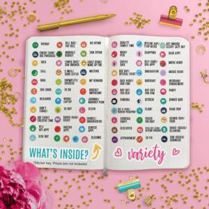 Mirida Planner Stickers – 1700 Productivity Mini Icons for Adults Calendar – Work, Daily To Do, Budget, Family, Holidays, Journaling – Variety Pack with Monthly Tabs