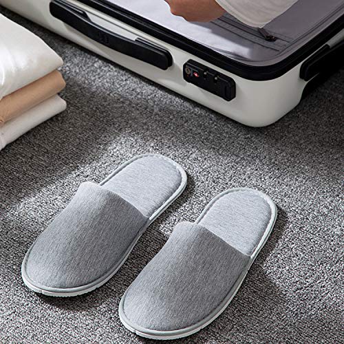 Rocutus 2 Pair Disposable Slippers,Disposable Slippers Bulk Guest Slippers,Travel Portable Polyester-cotton Slippers Home Interior Slippers Hotel Special Anti-skid Shoes Cotton Trailer