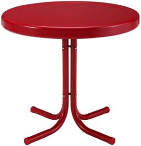 crosley furniture co1011a-rg griffith retro metal outdoor side table, red