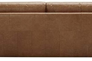 Amazon Brand - Stone & Beam Lauren Genuine Leather Down Filled Oversized Sofa Couch, 89"W, Cognac