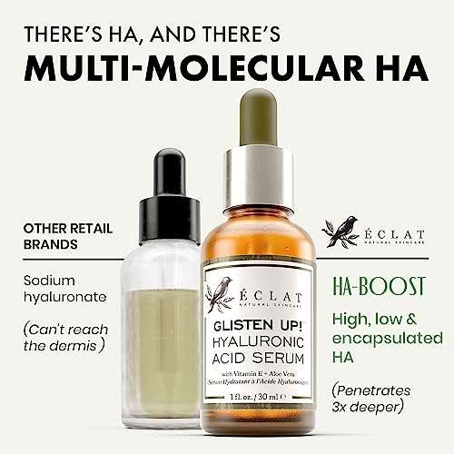 𝗧𝗢𝗣 𝟮𝟬𝟮𝟯* Hyaluronic Acid Face Serum - 2.5% Pure Hyaluronic Serum + 3% B5, Anti Wrinkle + Anti Aging Serum for Face with Vitamin C & E, Aloe - Antiaging Hydrating Serum, Hylunaric Acid Serum