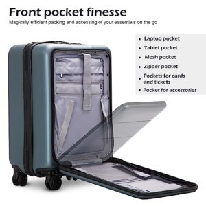 COOLIFE Luggage Suitcase Piece Set Carry On ABS+PC Spinner Trolley with pocket Compartmnet Weekend Bag(Night navy, 2-piece Set)