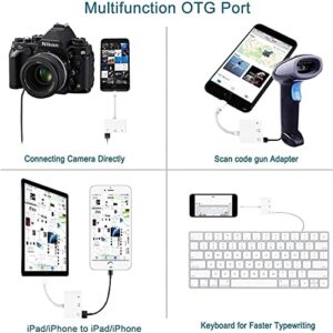 USB 3 Camera Adapter,3 in 1 USB Female OTG Adapter with Charging and 3.5mm Headphone Audio Jack Splitter for iPhone/iPad,Support USB Flash Drive,MIDI Keyboard