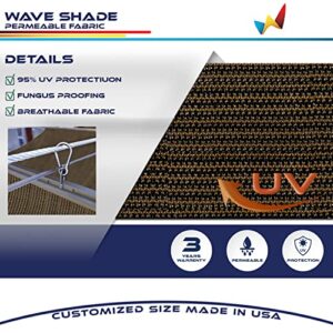 Windscreen4less 7' x 12' Retractable Shade Cover Replacement Canopy Sliding Wave Shade Sail for Pergola Awning Patio Deck Yard Porch Gazebo Brown