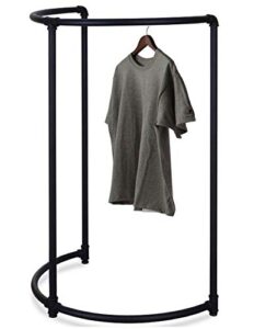 only hangers black pipeline half round clothing rack - heavy duty industrial pipe rack, plumbing pipe clothes rack, matte black finish