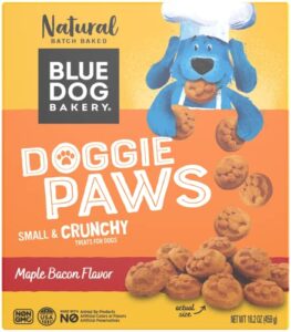 blue dog bakery natural dog treats, doggie paws, maple bacon flavor, 16.2oz (1 count)