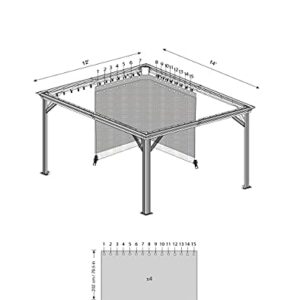 Sojag Accessories Set of 4 12' x 14' Curtains for Monaco/Messina/Mykonos Outdoor Gazebo Models, Grey