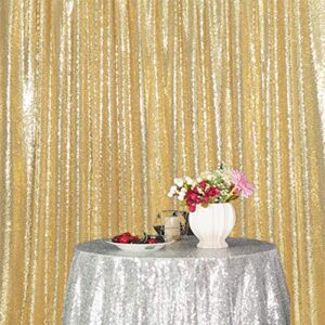 Eternal Beauty Amber Gold Sequin Wedding Backdrop Photography Background Party Curtain, 6Ft X 6Ft