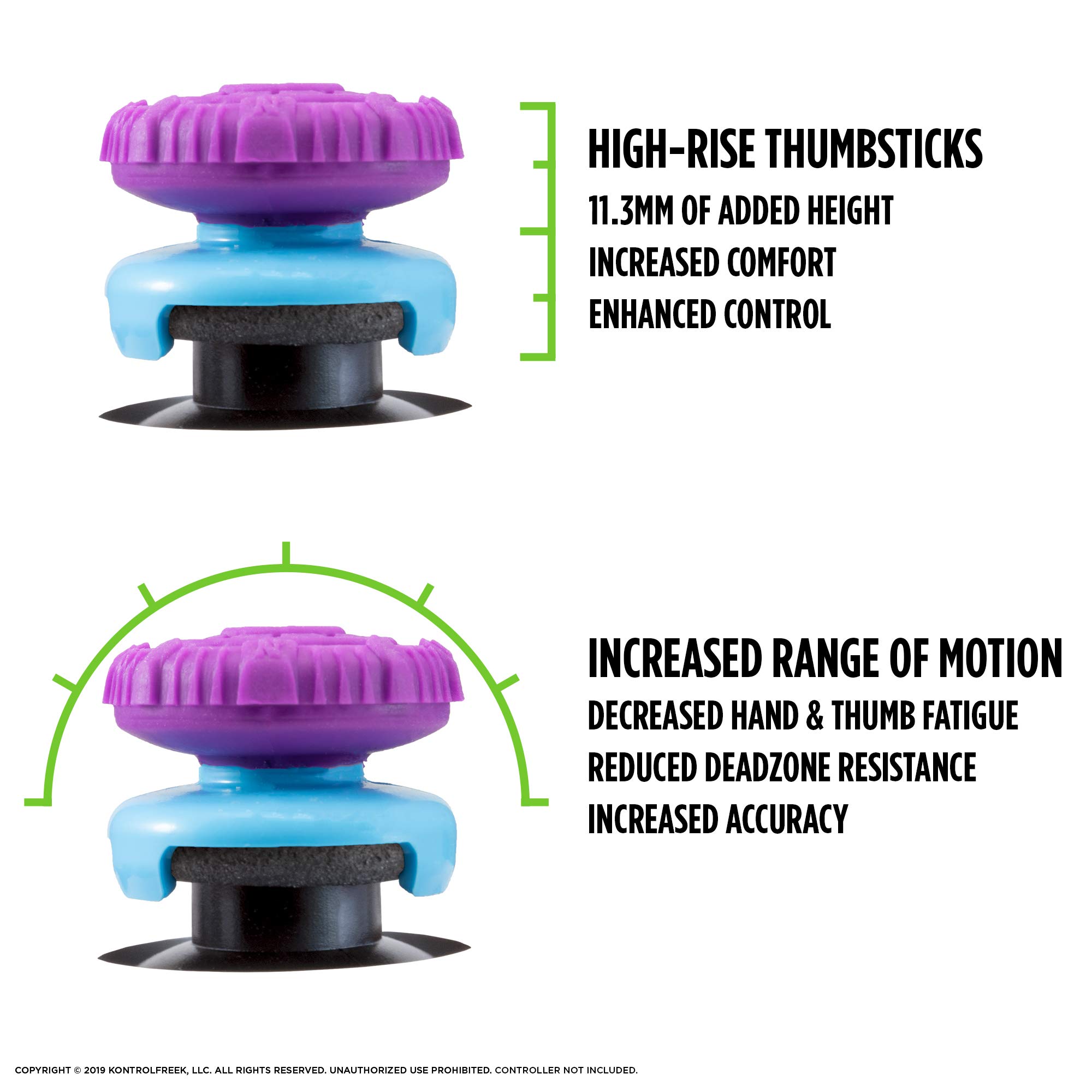 KontrolFreek FPS Freek Battle Royale for Xbox One and Xbox Series X Controller | Performance Thumbsticks | 2 High-Rise Convex (Domed) | Purple