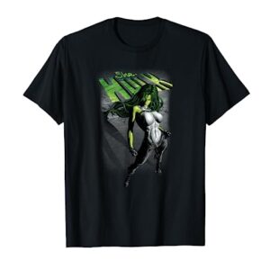 Marvel She-Hulk Shadow Comic Icon Pose T-Shirt