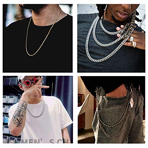 Men's Gold Curb Chain Stainless Steel 18" Inches Solid 6mm Miami Cuban Link Chain Choker Necklace