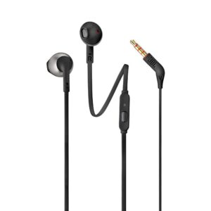 jbl tune 205 - in-ear headphone with one-button remote/mic - black