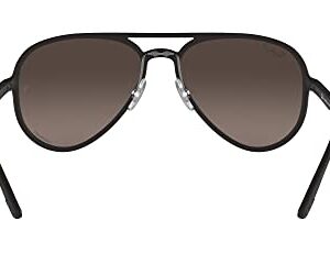 Ray-Ban Rb4320ch Chromance Aviator Sunglasses, Matte Black/Polarized Grey Mirrored Silver, 58 mm