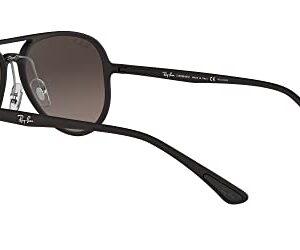 Ray-Ban Rb4320ch Chromance Aviator Sunglasses, Matte Black/Polarized Grey Mirrored Silver, 58 mm