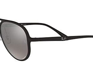 Ray-Ban Rb4320ch Chromance Aviator Sunglasses, Matte Black/Polarized Grey Mirrored Silver, 58 mm