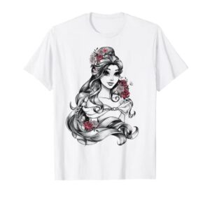 disney beauty and the beast belle princess rose portrait t-shirt